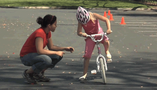 Teach kids learn how to ride a bike