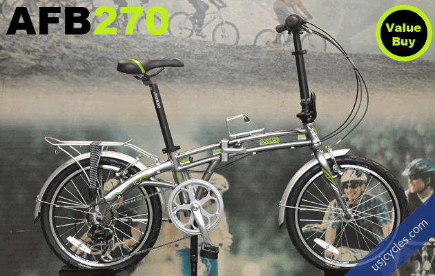 NEW Folding bike - XDS Afb 270 - Silver Green