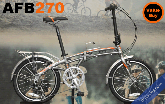 NEW Folding bike - XDS Afb 270 - Silver Orange