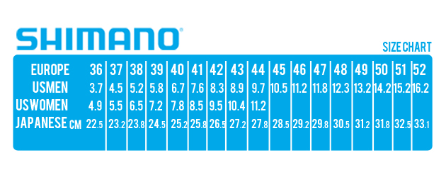 Shimano R321 Size Chart
