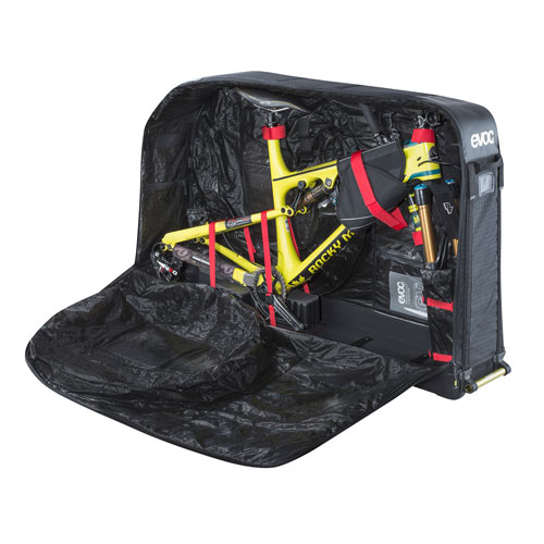 packing road bike in evoc bag